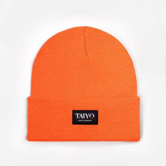 Bonnet revers orange en polyester recyclé