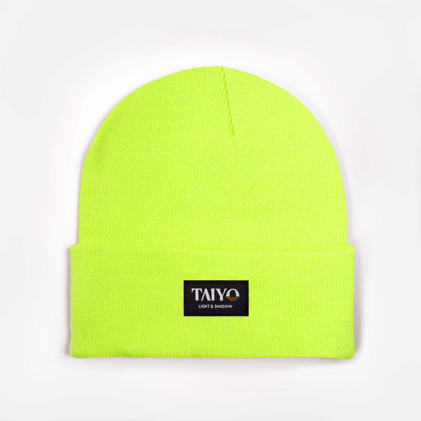 Bonnet revers jaune fluo avec patch noir