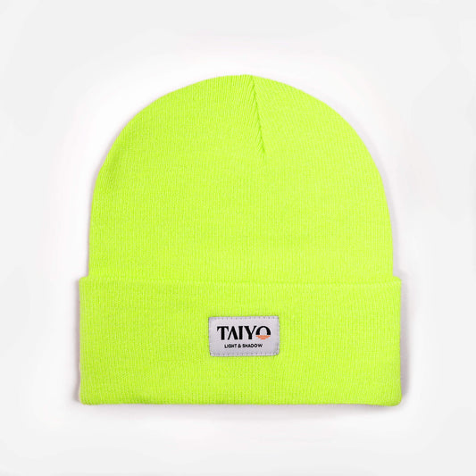 Bonnet revers jaune fluo en polyester recyclé