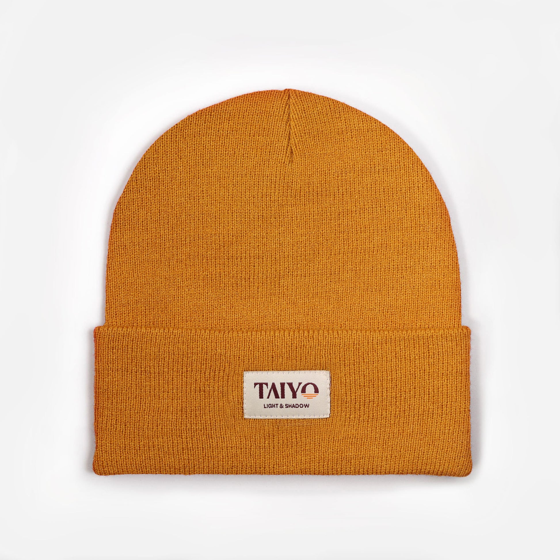 Bonnet revers moutarde avec patch beige taiyo