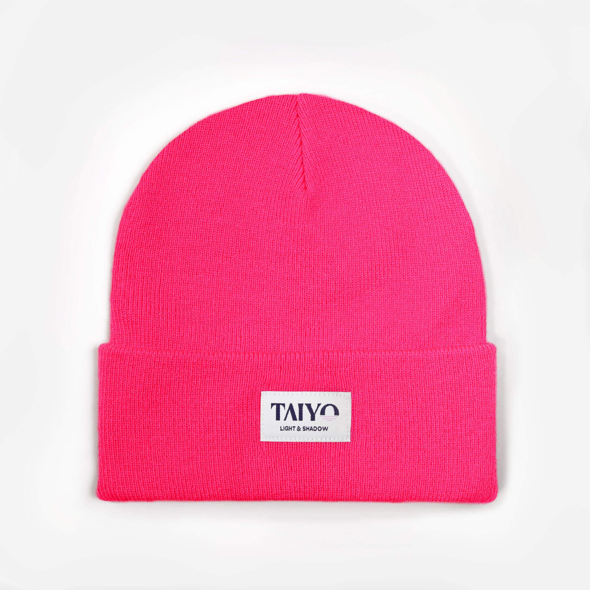 Bonnet revers fluo rose en polyester recyclé