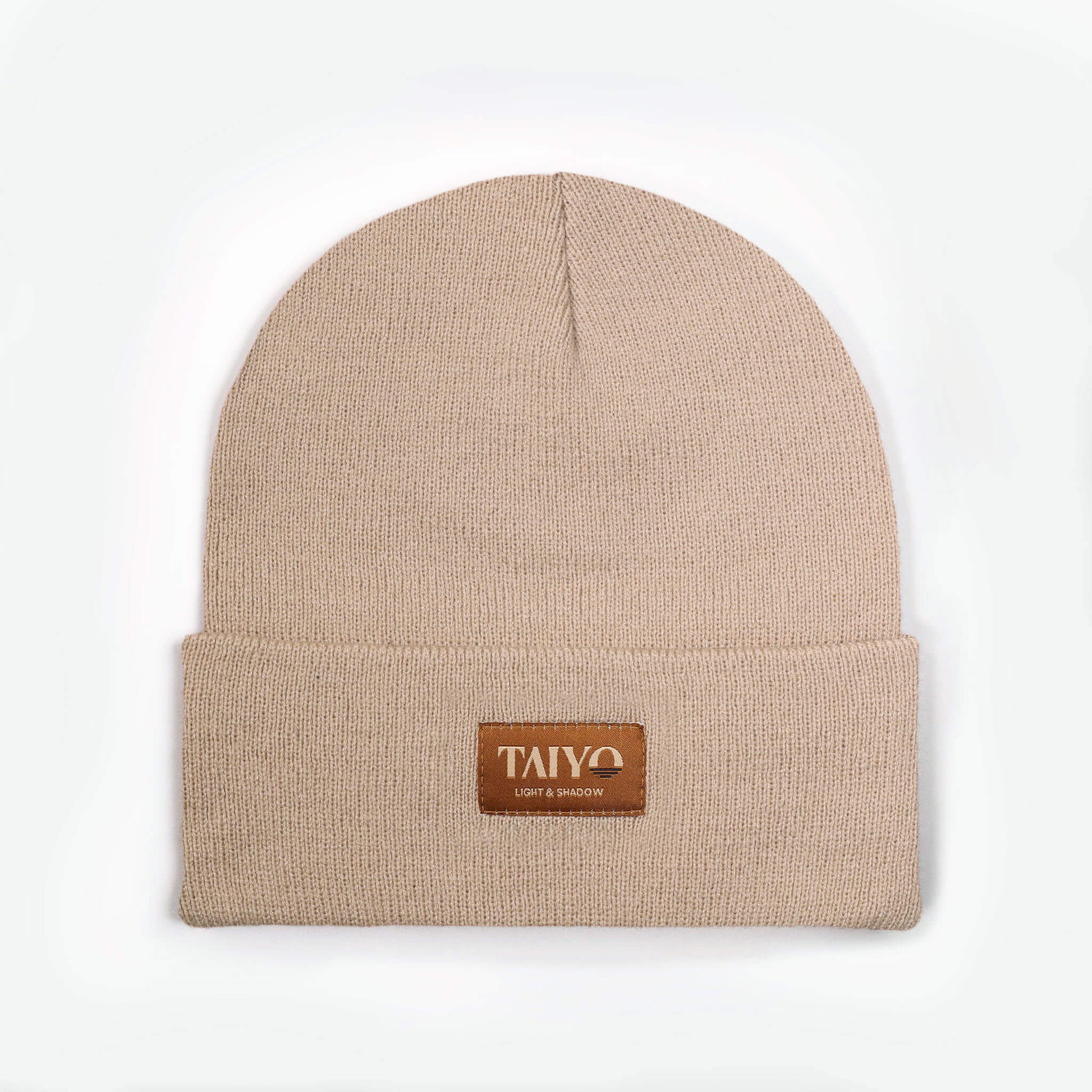 Bonnet revers beige en polyester recyclé