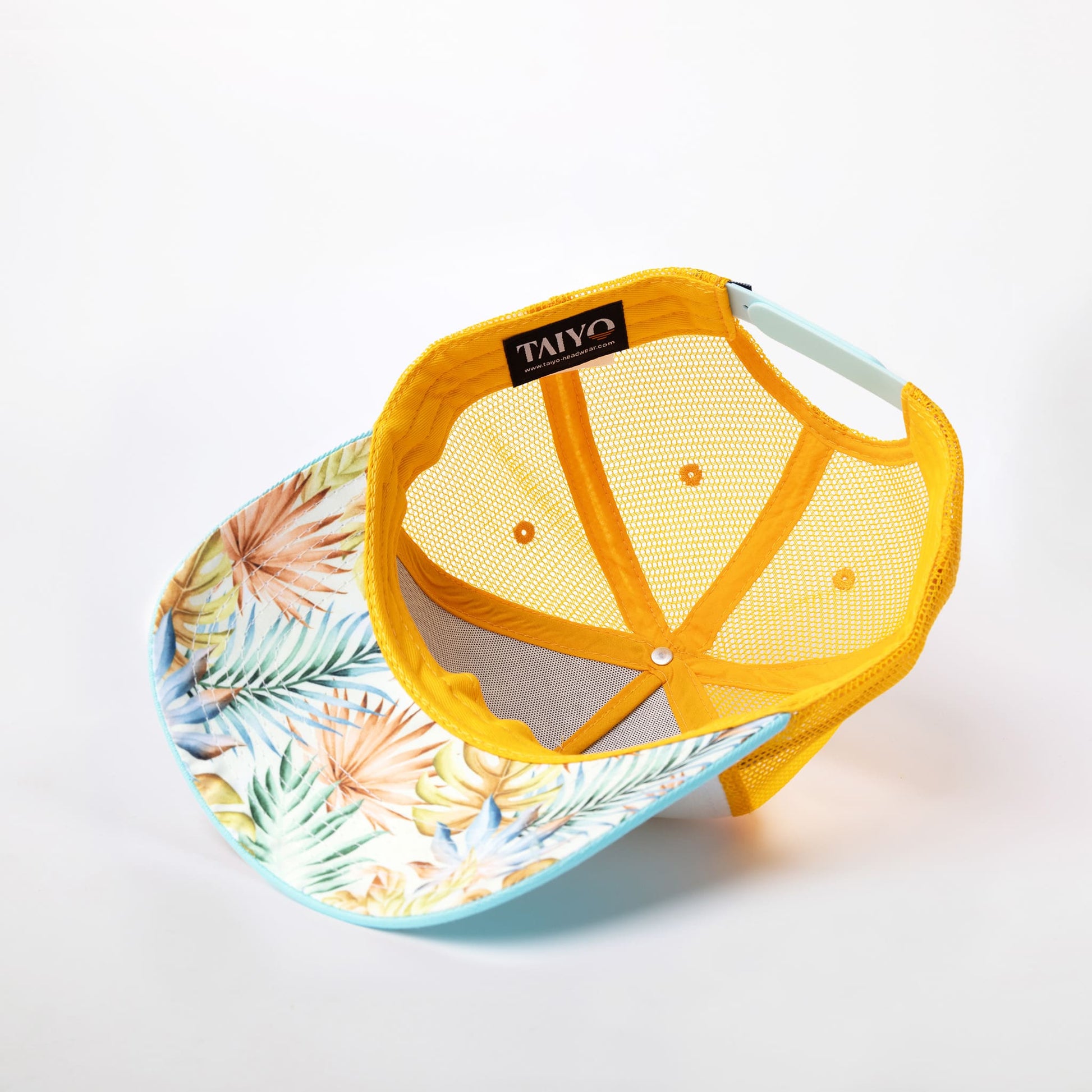 casquette tropicale bleu et orange