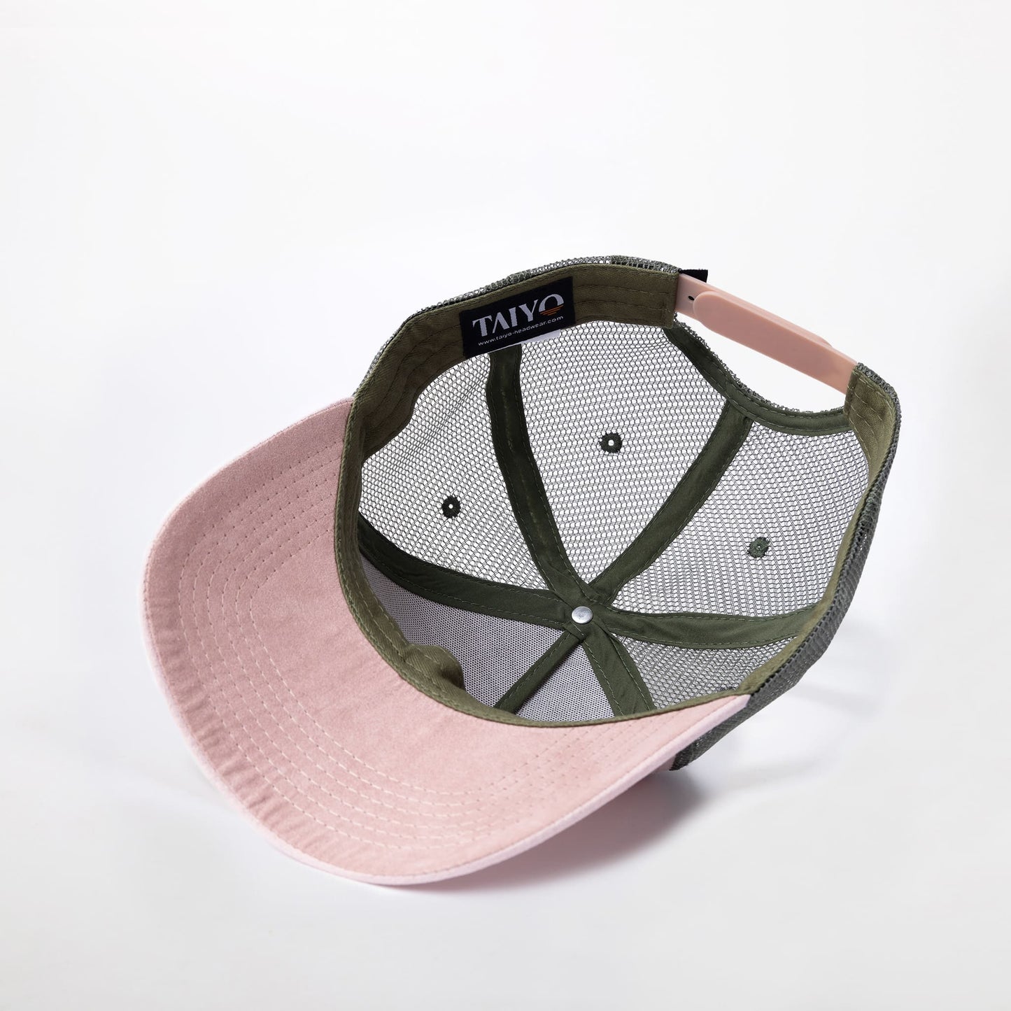 casquette trucker femme rose et kaki