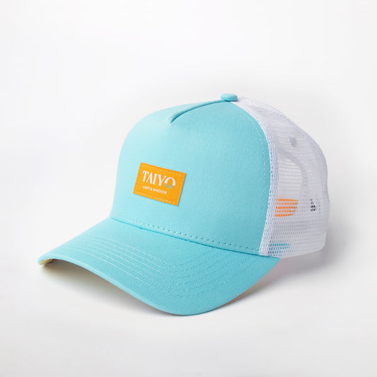 casquette trucker palmier turquoise