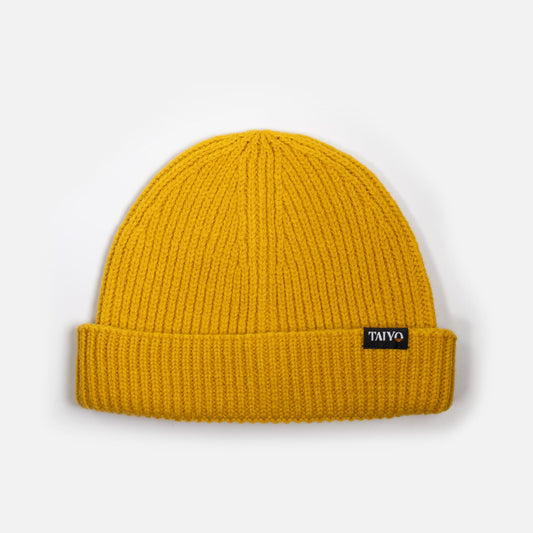 Bonnet docker jaune moutarde en matière recyclée