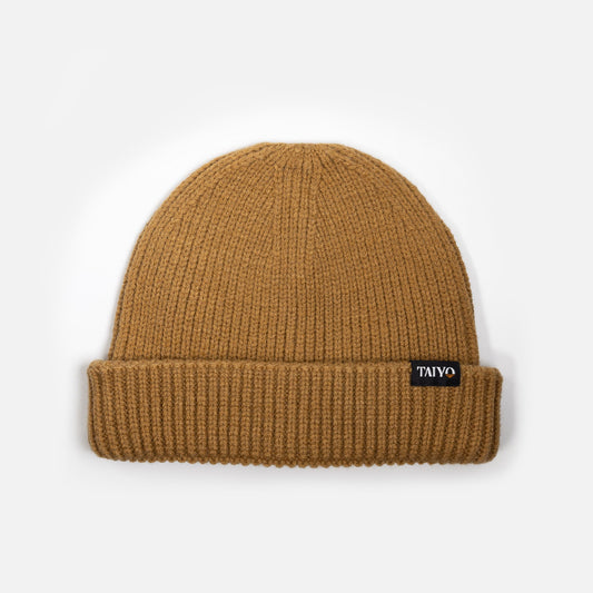 bonnet homme docker couleur biscuit avec patch tissé taiyo