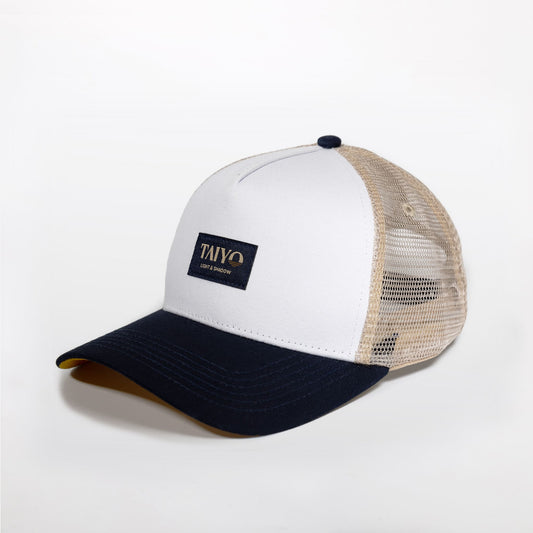 casquette trucker panneau avant blanc