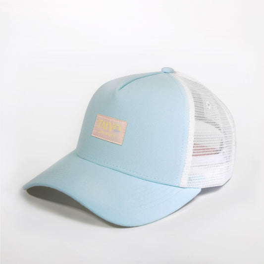 casquette trucker pastel bleu jaune rose