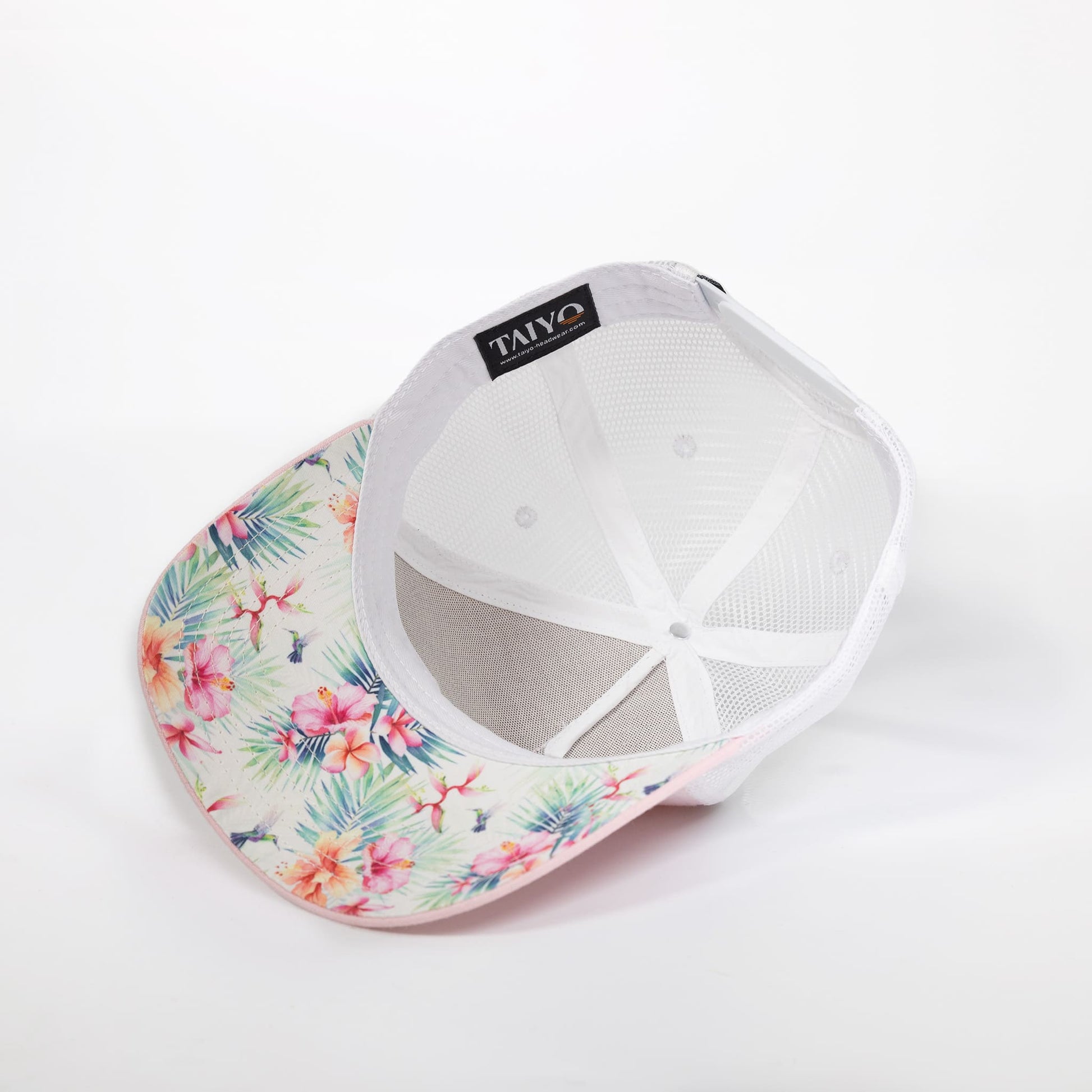 casquette trucker fleurs rose