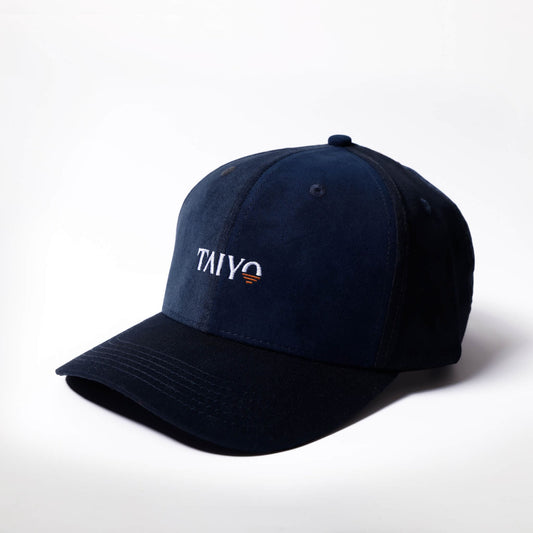 casquette baseball bleu marine en suede velours et coton