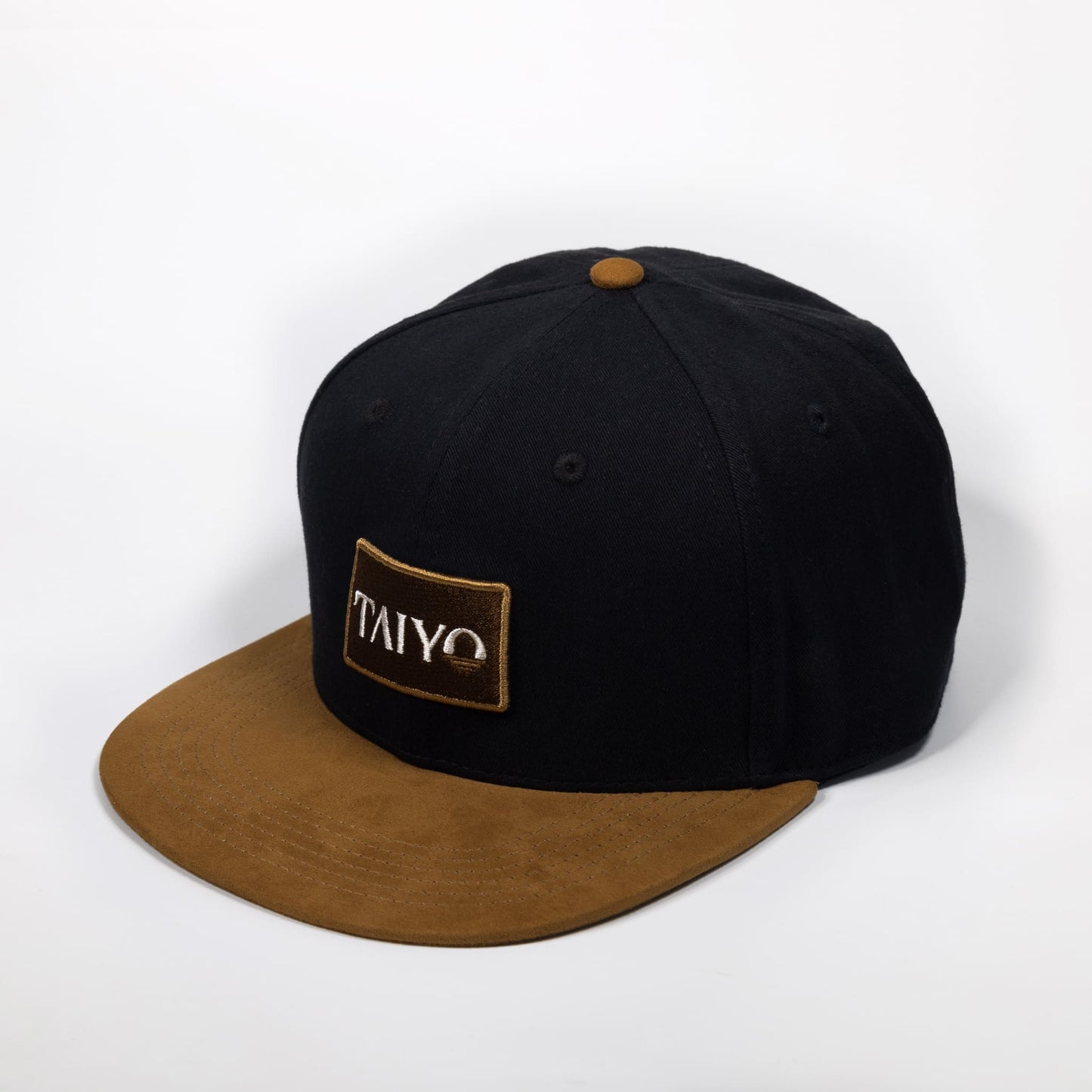 casquette snapback noir et marron suede